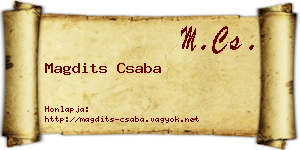Magdits Csaba névjegykártya